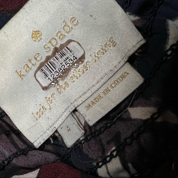 KATE SPADE Fox Print Smocked Long Sleeve Pippa Middleton Shift Shirt Dress 4‎ - Picture 10 of 14